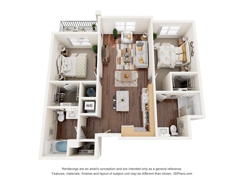 2 bed 2 bath B at Shannon Reserve 55+ Apartments, Union City, GA